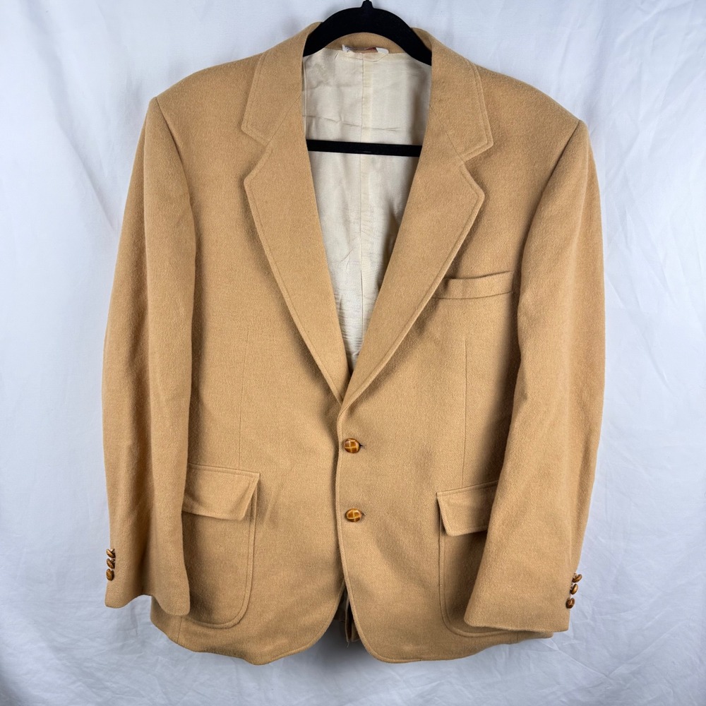 Vintage Sergio Valente Men's Wool Camel Blazer Academia Old Money Made in USA